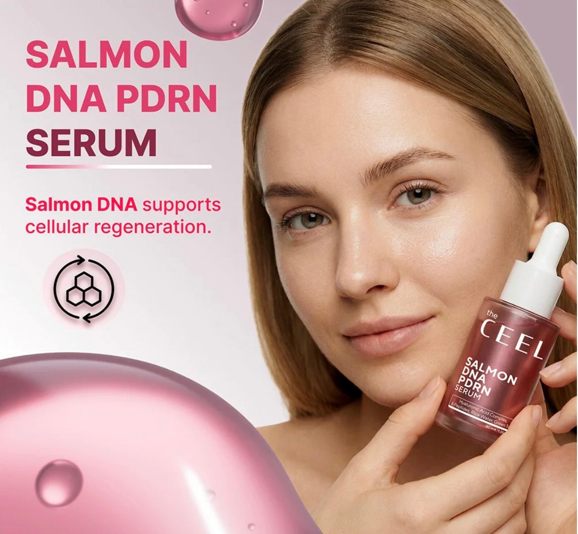 Salmon DNA PDRN Regenerating Facial Serum – Rice Water, Hyaluronic Acid and Peptide Complex 30 ML